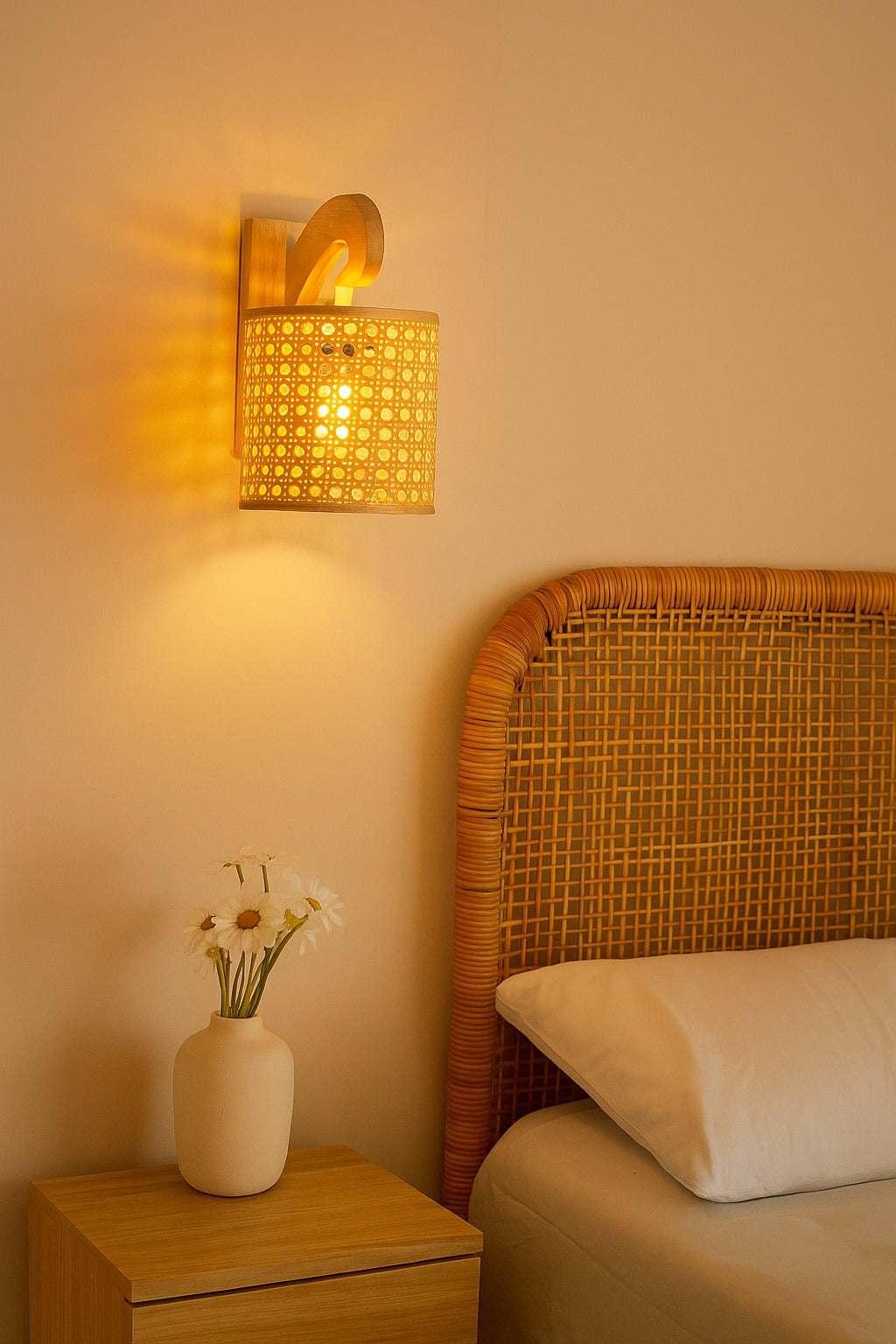 Rattan Curve Wall Light
