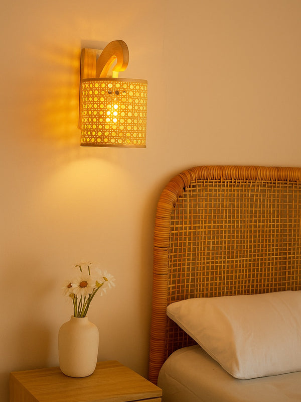 Rattan Curve Wall Light