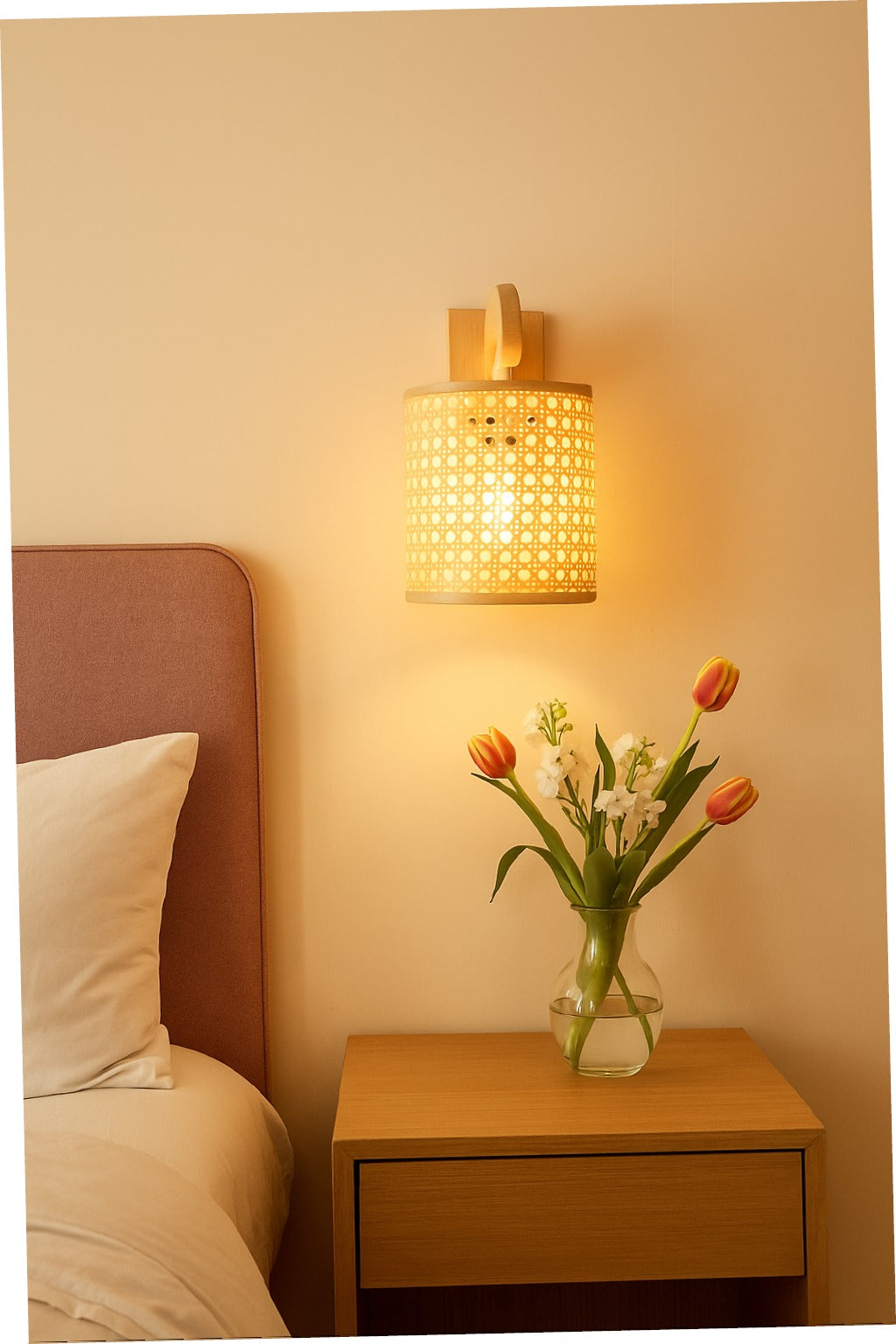 Rattan Curve Wall Light